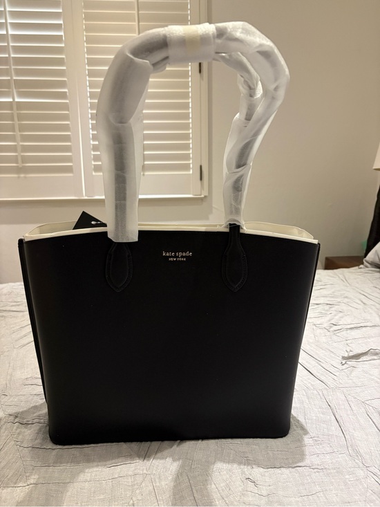 kate spade Handbags - kate spade Black Structured Tote with Cream Trim